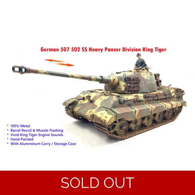 German 507 502 SS Heavy Panzer Division RTR RC Tank 100% Metal 1/16 King Tiger